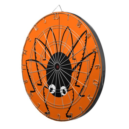 Halloween Spider Sinaasappel Dart Board met Darts Dartbord (Voorkant Rechts)