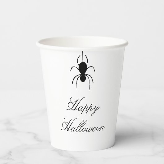 Halloween Spider Spooky Black White Papieren Bekers (Achterkant)