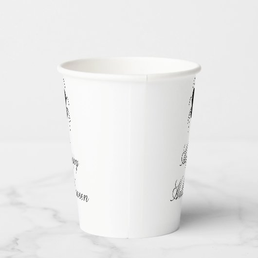 Halloween Spider Spooky Black White Papieren Bekers (Rechts)