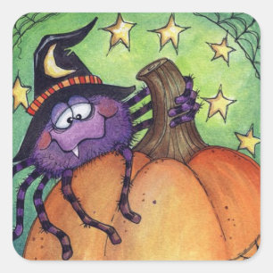 Halloween Spider Vierkante Sticker