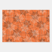 Halloween Spider Web Black White Oranje Gift Inpakpapier Vel (Voorkant 2)