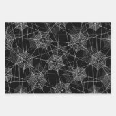 Halloween Spider Web Black White Oranje Gift Inpakpapier Vel (Voorkant)