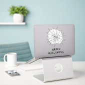 Halloween Spider Web en oogbollen Sticker (Laptop op bureau)