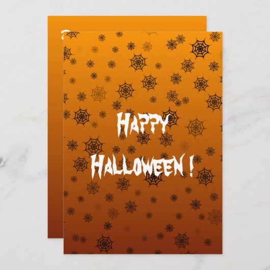 Halloween Spider Web Flat Kaart (Voorkant / Achterkant)