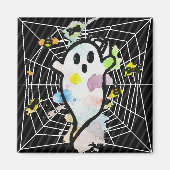 Halloween Spider Web Ghost Magneet (Voorkant)