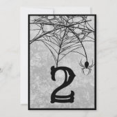 Halloween Spider Web Gothic Wedding Table Number Bedankkaart (Achterkant)