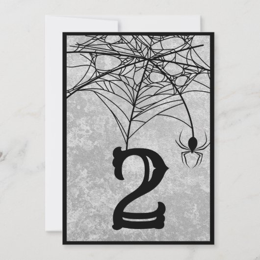 Halloween Spider Web Gothic Wedding Table Number Bedankkaart (Achterkant)