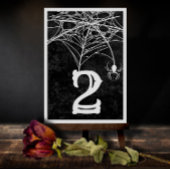 Halloween Spider Web Gothic Wedding Table Number Bedankkaart
