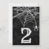 Halloween Spider Web Gothic Wedding Table Number Bedankkaart (Voorkant)