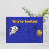 Halloween Spider Web Invitation Kaart (Staand voorkant)