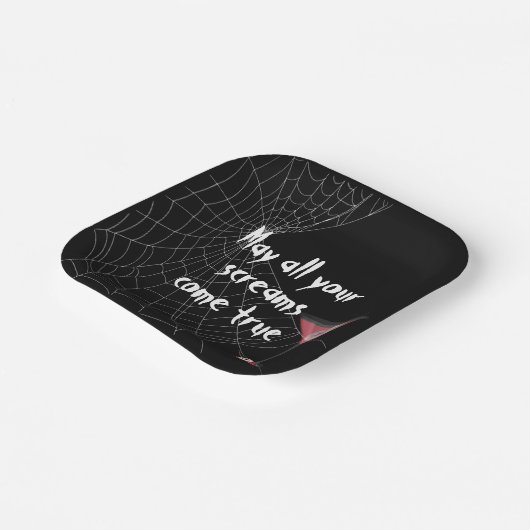 Halloween Spider Web met Eyeball Martini Papieren Bordje (Gebogen)