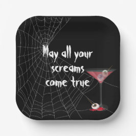 Halloween Spider Web met Eyeball Martini Papieren Bordje