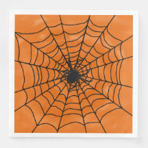 Halloween Spider web met Spider op Sinaasappel