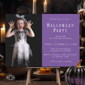 Halloween Spider Web Moderne Eenvoudige Party Foto Kaart