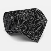 Halloween Spider Web op Black Pattern Stropdas (Opgerold)