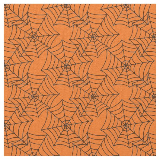 Halloween Spider Web Oranje Stof (Close Up)