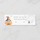 Halloween Spider Web Pumpkin Stud Earning Display Mini Visitekaartje (Voorkant)
