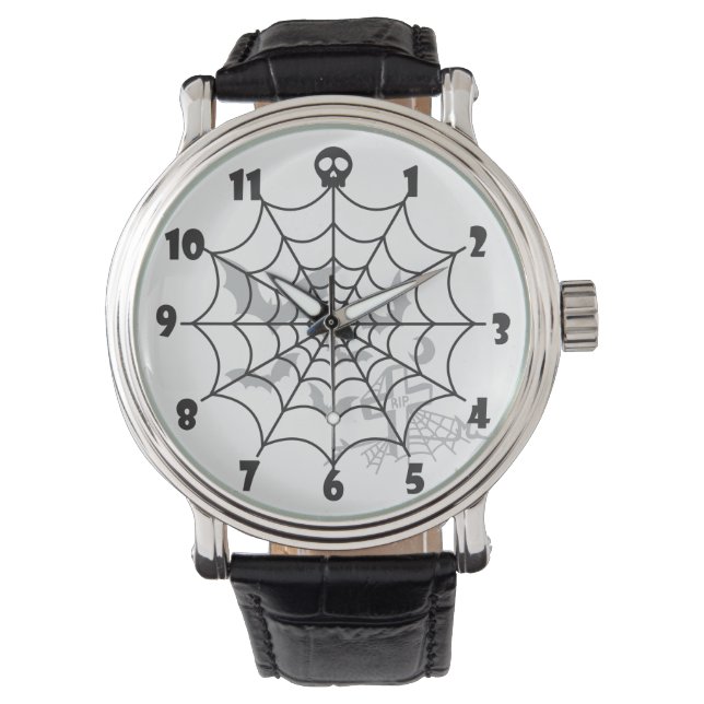 Halloween Spider Web RIP TR Horloge (Voorkant)