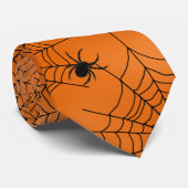 Halloween Spider Web Vele Spinnen op Sinaasappel Stropdas (Opgerold)