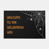 Halloween Spider Web Welkom Deurmat (Voorkant)