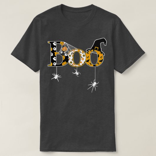 Halloween  Spider Web Witch Hat Cute Boo  T-shirt (Design voorkant)