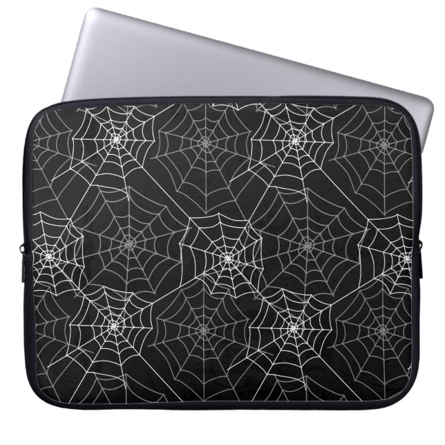 Halloween Spider Webpatroon | Laptop Sleeve (Voorkant)