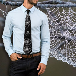 Halloween Spider Webs Black Stropdas