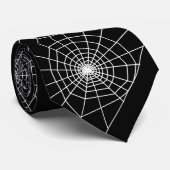 Halloween Spider Webs Black Stropdas (Opgerold)
