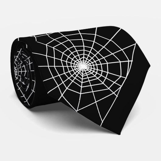 Halloween Spider Webs Black Stropdas (Opgerold)
