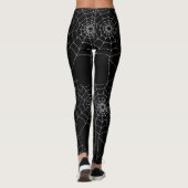 Halloween Spider Webs Cobwebs Black en White Leggings (Achterkant)