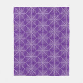 Halloween Spider Webs in Paarse en witte kleuren Fleece Deken (Voorkant)