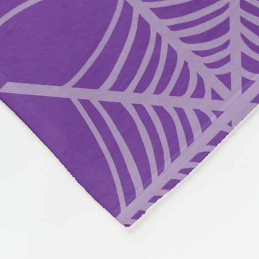 Halloween Spider Webs in Paarse en witte kleuren Fleece Deken (Hoek)