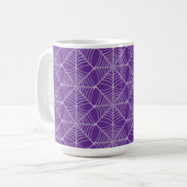Halloween Spider Webs in Paarse en witte kleuren Koffiemok