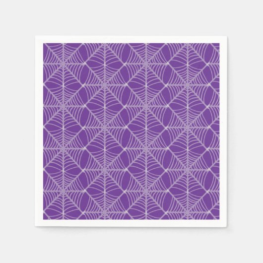 Halloween Spider Webs in Paarse en witte kleuren Servet (Voorkant)