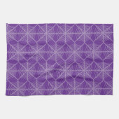 Halloween Spider Webs in Paarse en witte kleuren Theedoek (Horizontaal)