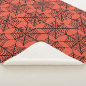 Halloween Spider Webs op Sinaasappel Sherpa Deken (3/4)