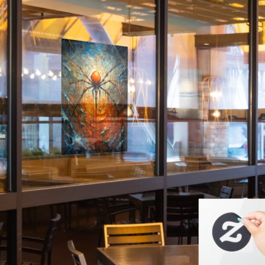 Halloween Spider Window Cling Raamsticker (Restaurant Raam)