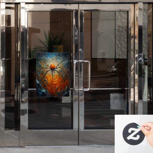 Halloween Spider Window Cling Raamsticker (Kantoordeur)