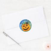 Halloween Spider Witch en Pompoen Ronde Sticker (Envelop)