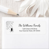 Halloween Spider Zwart Wit Retouradres Etiket (Insitu)