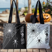 Halloween Spider zwart-wit tas