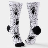 Halloween Spiders and Spiderwebs Creepy Pattern Sokken (Gebogen)