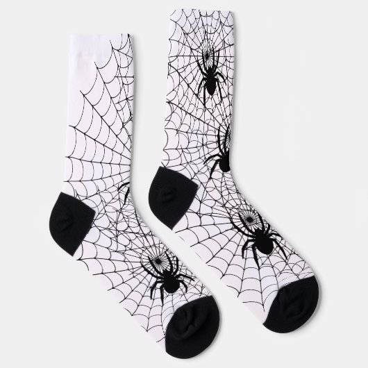 Halloween Spiders and Spiderwebs Creepy Pattern Sokken (Rechts)