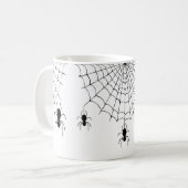 Halloween Spiders Black Cobwebs Spooky Koffiemok (Voorkant links)