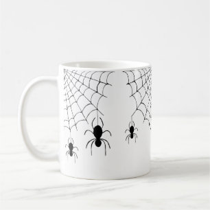 Halloween Spiders Black Cobwebs Spooky Koffiemok