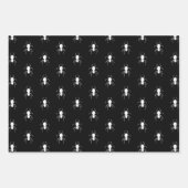 Halloween Spiders Black White Cobwebben Inpakpapier Vel (Voorkant)