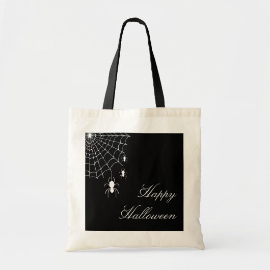 Halloween Spiders Black White Web Tote Bag (Voorkant)
