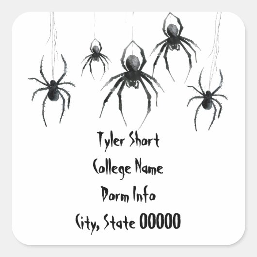 Halloween Spiders College Student Mailing Label (Voorkant)