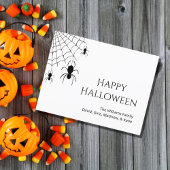 Halloween Spiders Creepy Web Black White Holiday Briefkaart