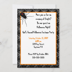 Halloween Spiders Invitation Kaart